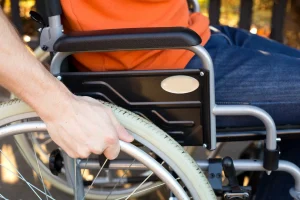 Man in wheelchair. If you've been injured due to the negligent acts of others, our Baltimore Maryland personal injury lawyers can help you.