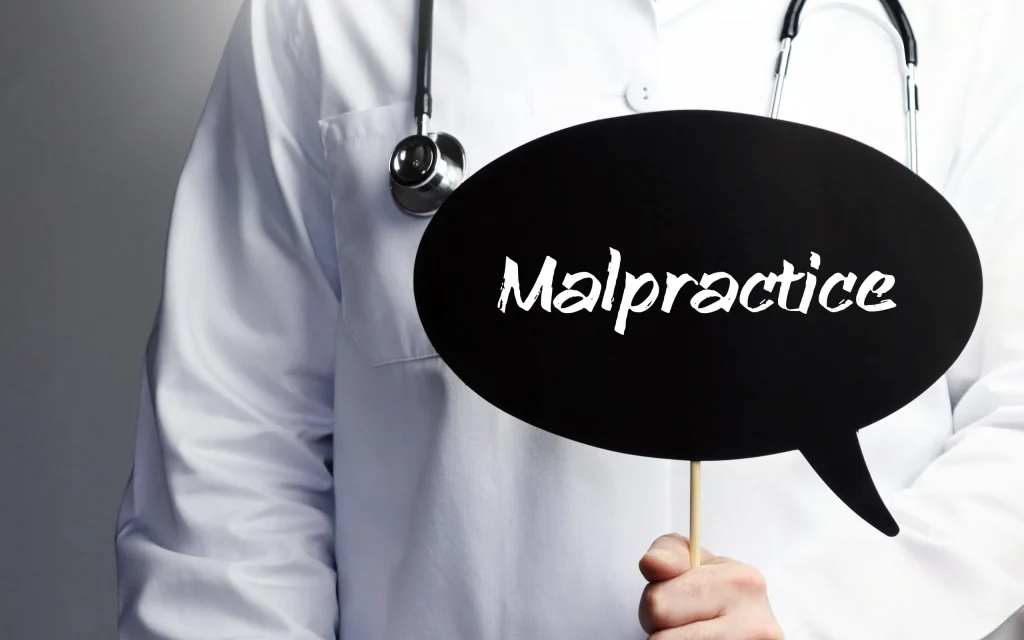 A man holding a sign that says "malpractice". If you or a loved one has suffered due to the negligence of a medical provider, contacting a Lochearn medical malpractice lawyer is a necessary step.