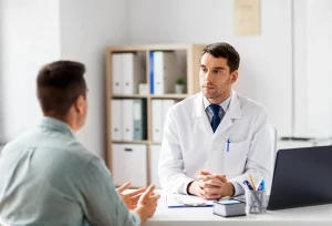 A doctor explaining his misdiagnosis to a patient who is contemplating hiring a malpractice attorney.